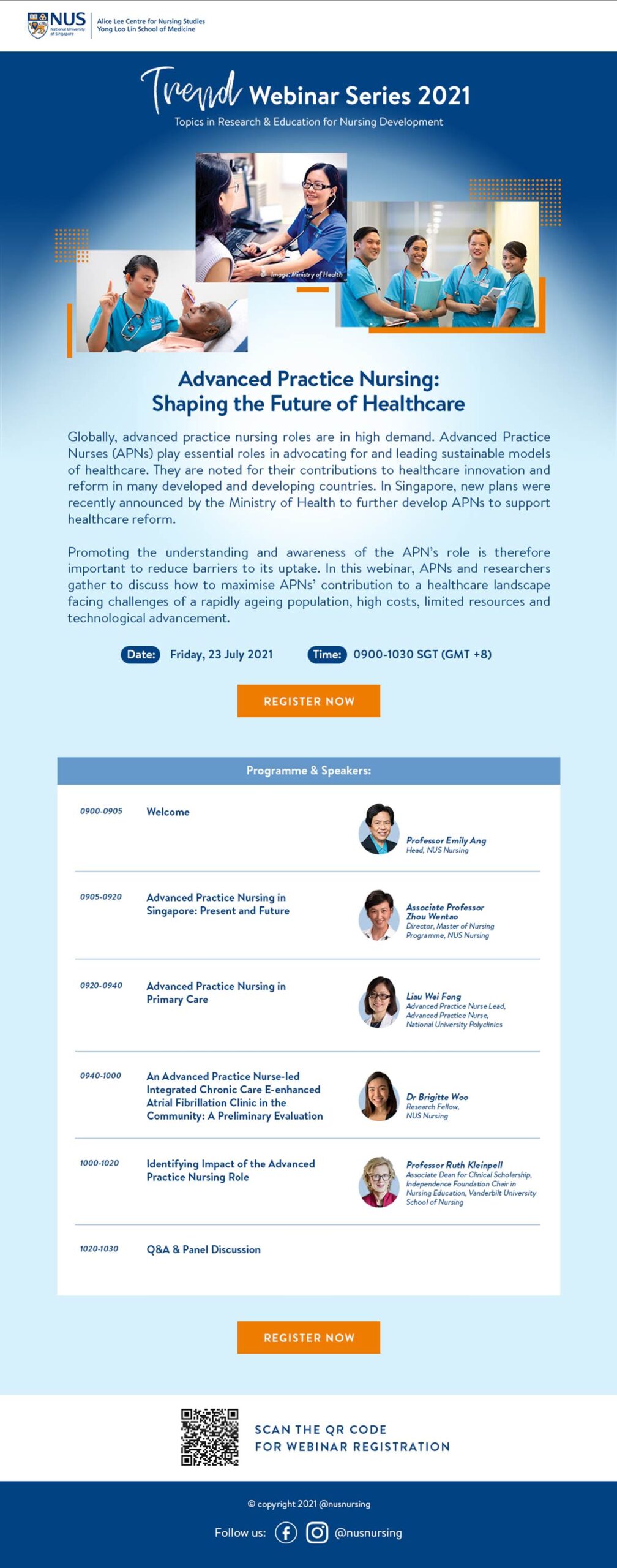 [ALCNS] (Register Now) TREND Webinar Series: - Advanced Practice Nursing: Shaping the Future of Healthcare (23 July 2021, 9am - 10.30am SGT)